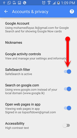 Active_SafeSearch_filter_on Google_App