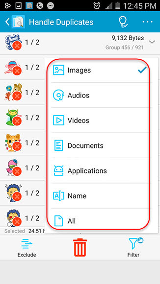 Search and filter Duplicate File on Android