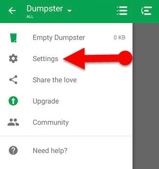 dumpster_app_recycle_bin_settings