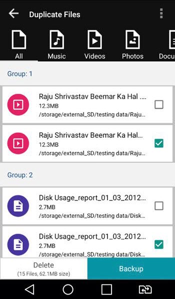Systweak Android Cleaner Duplicate Files Finder