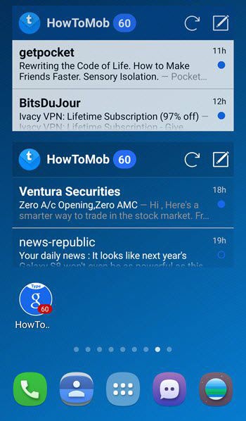 transparent email widget android