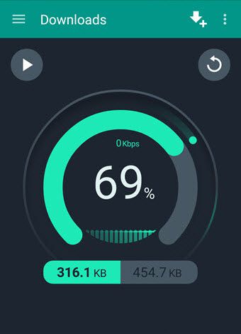 Download manager for Android live downloading progress bar for speed indicator