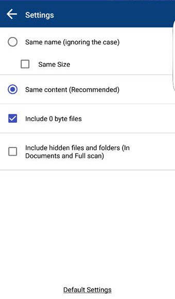 Duplicate Files Fixer Scan Filters