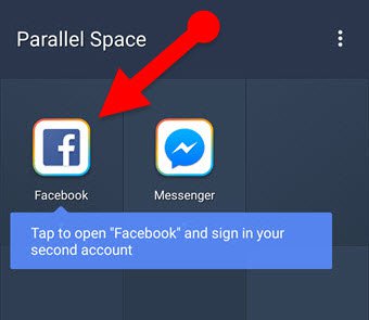 another Facebook account on Android