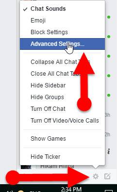 Advanced Chat Settings on Facebook