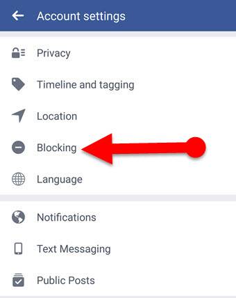 Block people on Facebook through FB Mobile app