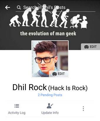 Facebook profile on Mobile 2017