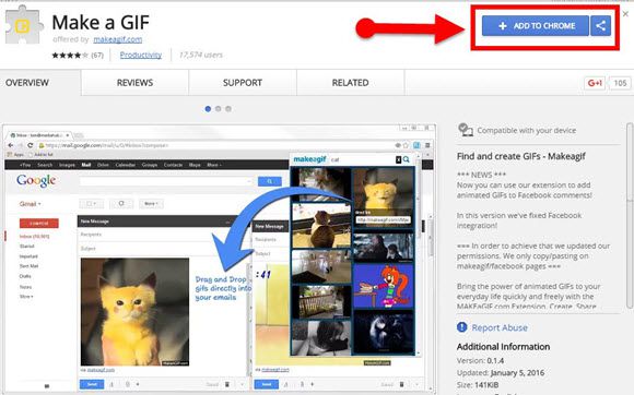 Google Chrome extension for creating GIFs from YouTube Videos
