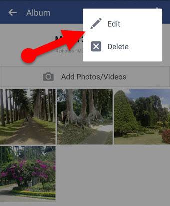 Make you Facebook Album private on Mobile