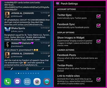 Porch free twitter widget Android