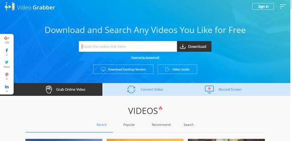Video Grabber online video downloader from any site free download