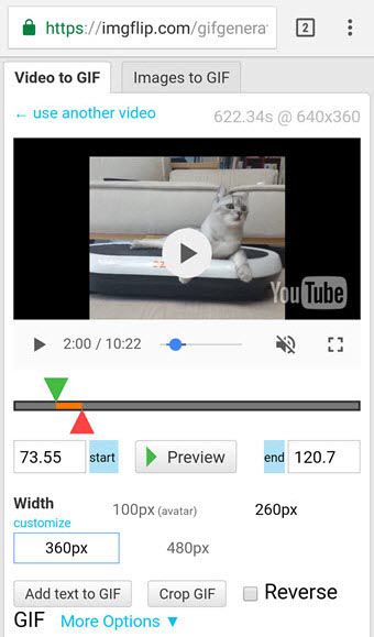 how to make a gif out of a video on Mobile