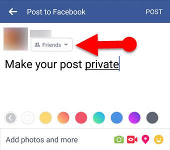 how to make facebook posts private on Mobile