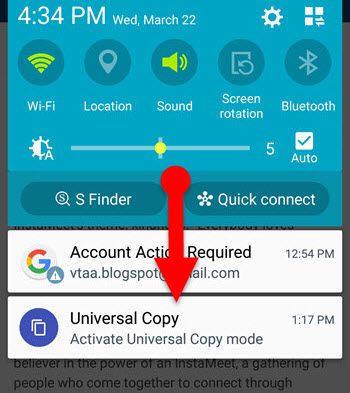 Universal Copy App on Android