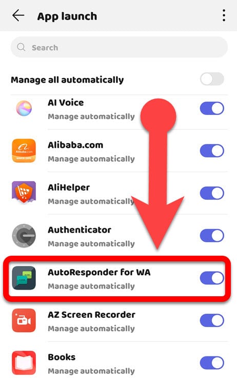 AutoResponder AutoStart Permission