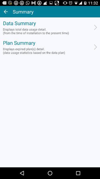 Check Data Usage Plan Summary