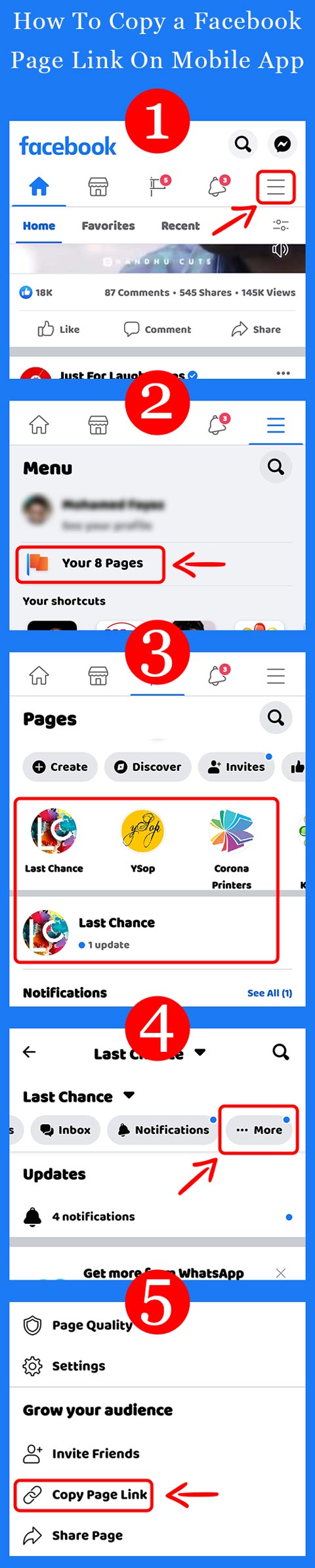 How to Copy Facebook Page Link on Facebook App