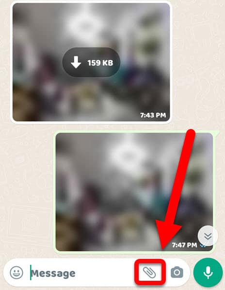 attachment icon in WhatsApp