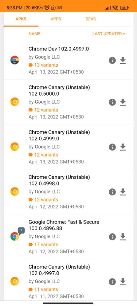 Download Google Chrome browser APK from APKMirror