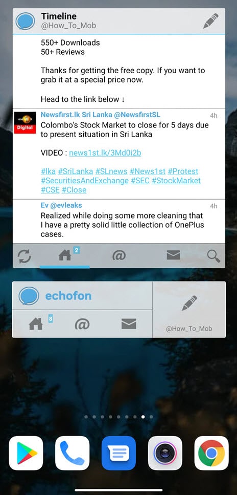 Echofon Twitter Widget Android