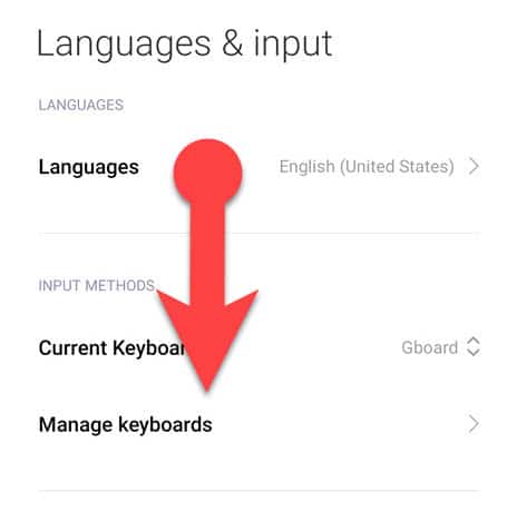 Google keyboard settings