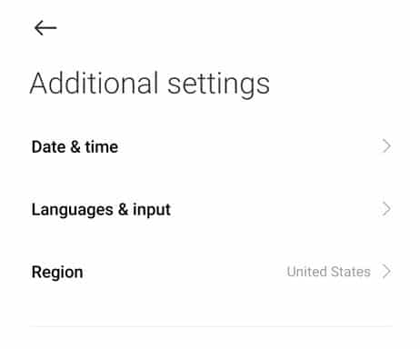 Android Languages and input settings