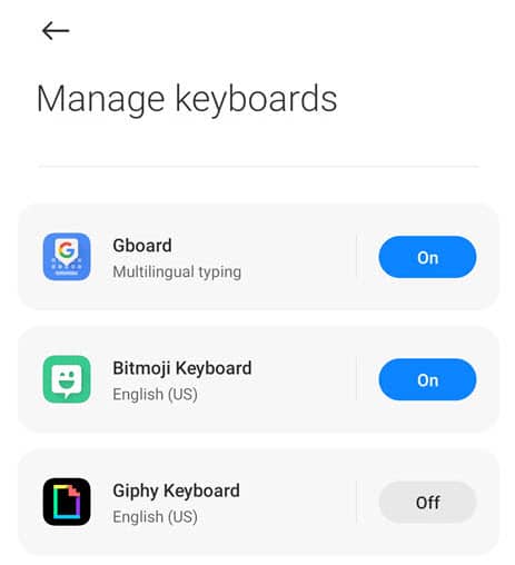 Enable Gboard on Android