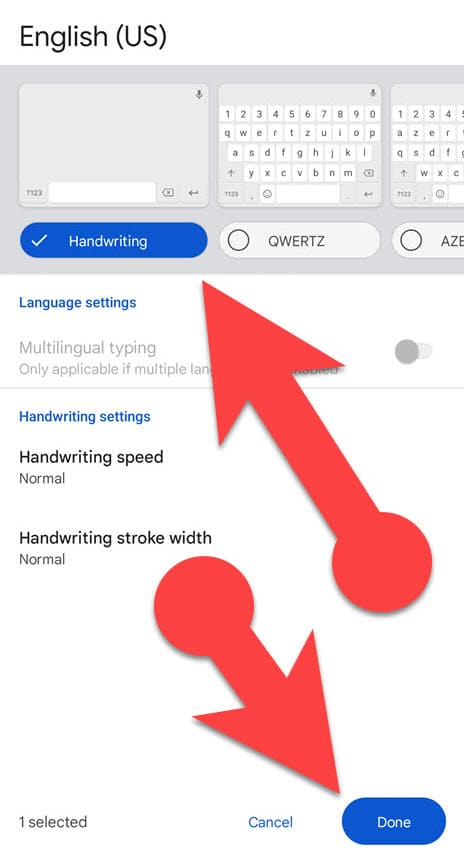 Enable Handwriting on Gboard