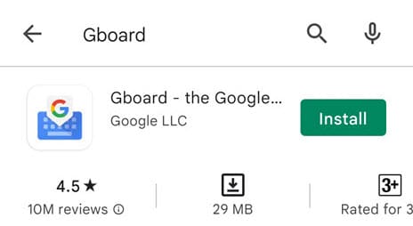 Install Gboard app from Google Play Store