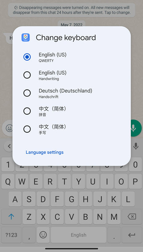 Switch Keyboard in Gboard