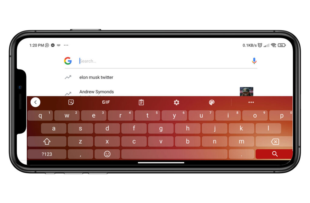 Gboard landscape mode