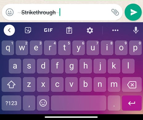 strikethrough whatsapp