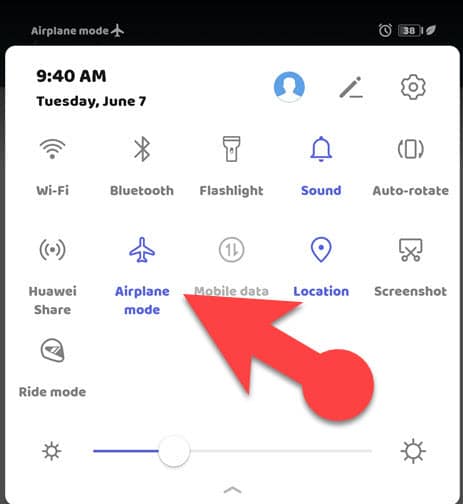 AirPlane mode on Android