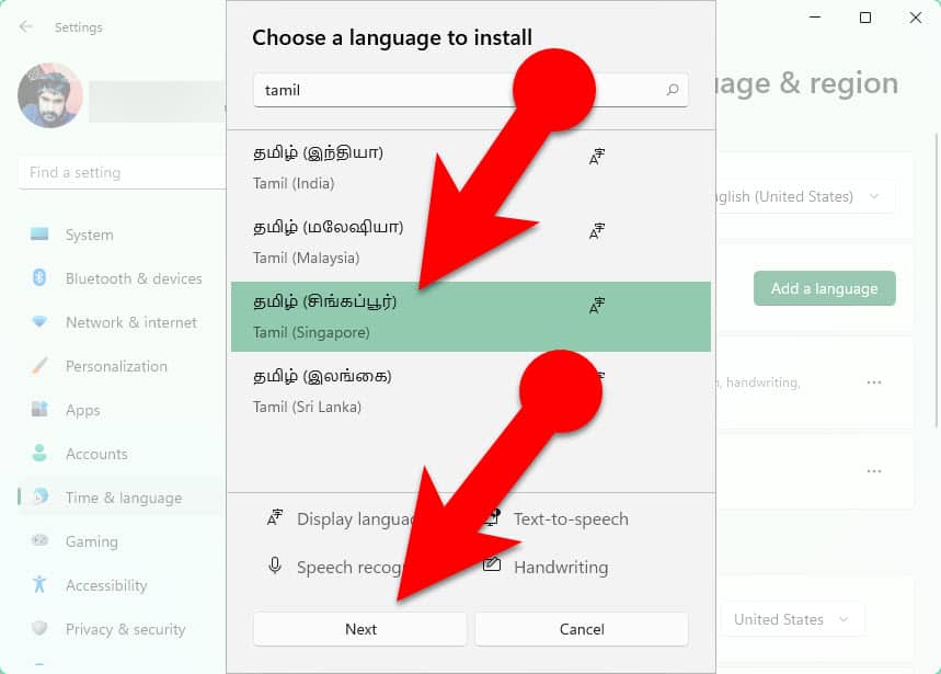 Add tamil language in Windows 11 OS