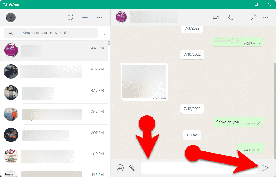 Send Blank Messages on WhatsApp PC