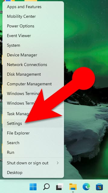 Settings in Windows 11