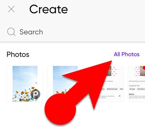 import a photo from gallery to picsart