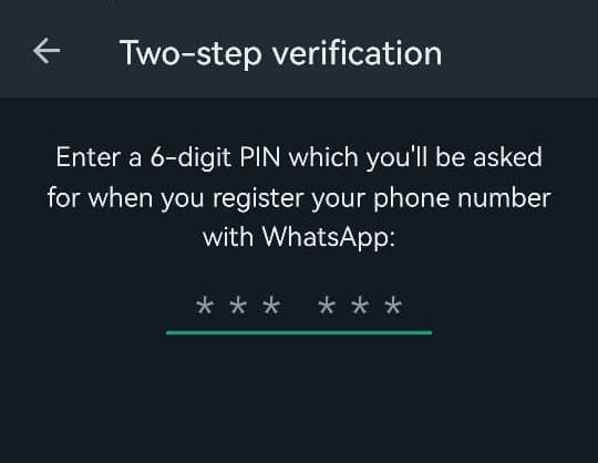 WhatsApp Two-step verification