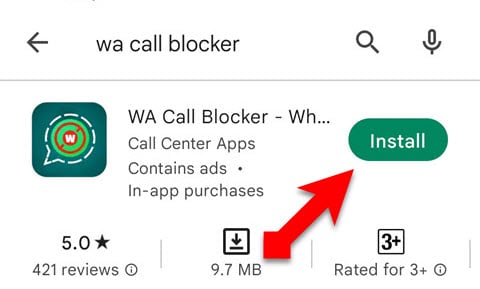 WA Call blocker app