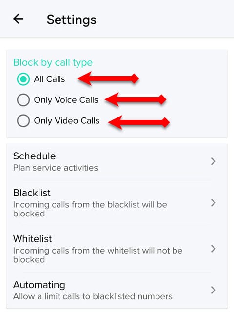 how to block WhatsApp video call only