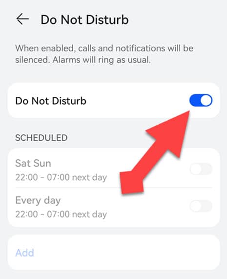 Turn On Do Not Disturb Mode