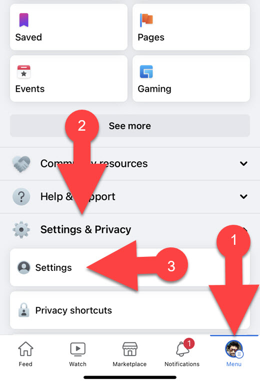 Facebook Privacy Settings on iPhone