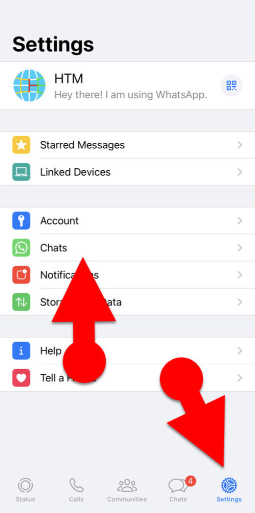 WhatsApp Chats Settings On iPhone