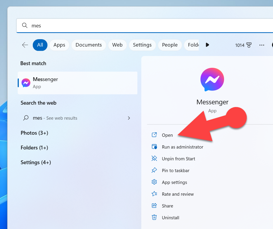 Launch Messenger app on Windows PC