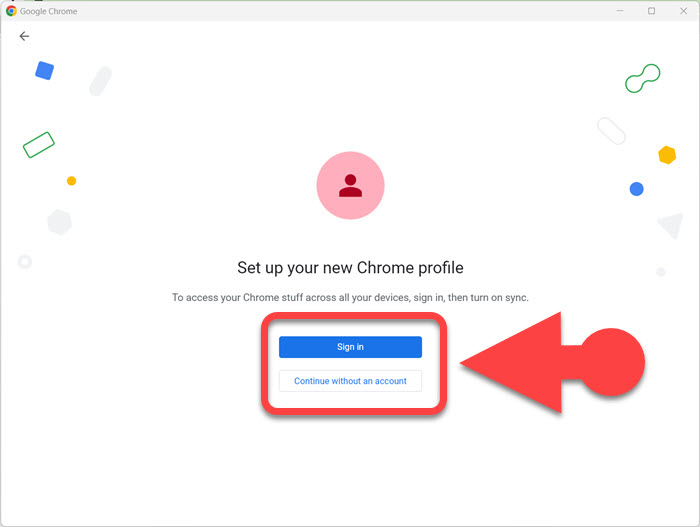 Set up a new user in Google Chrome