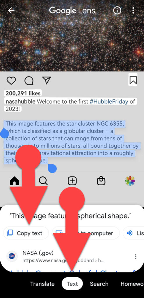 How to Copy text from Instagram post on Android