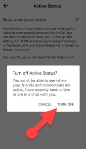 hide online status on Facebook